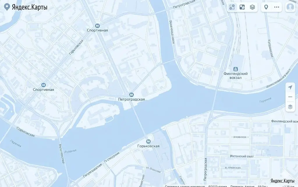 Карта проезда к студии Piterwave